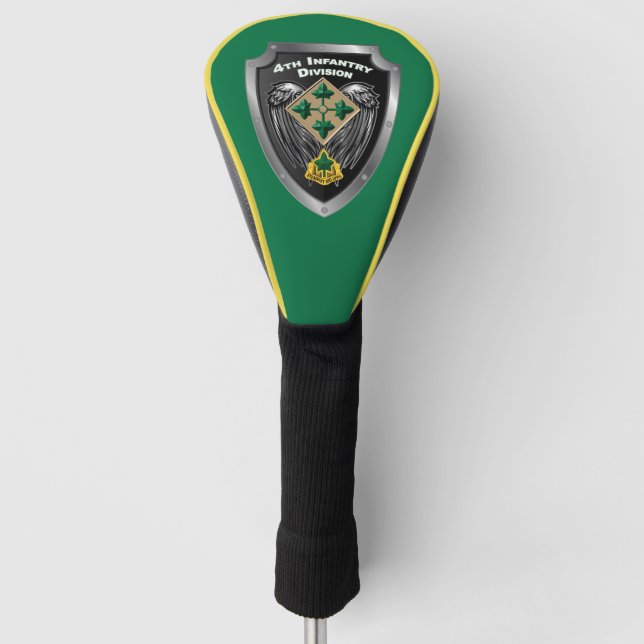 4th Infantry Division “Steadfast and Loyal” Shield Golf Head Cover (Front)