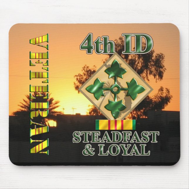 4th Infantry Division Vietnam Veteran Mouse Mat (Front)
