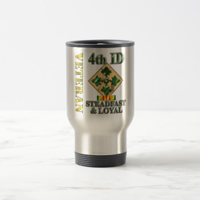 4th Infantry Division Vietnam Veteran Travel Mug (Center)