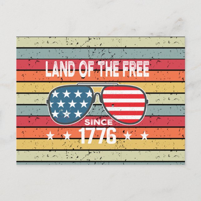 4th July 1776 Independence Vintage Sunset Postcard (Front)