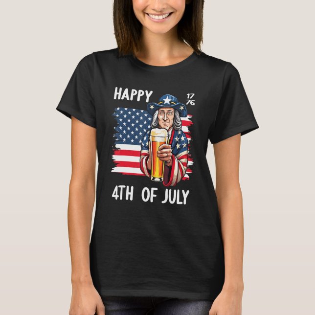 4th July 1776 Patriotic Patriot USA Eagle Independ T-Shirt (Front)