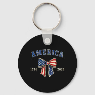 4th July 2026 250 Year Anniversary Womens Coquette Key Ring