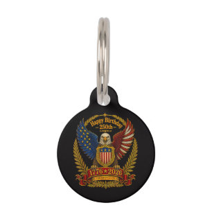 4th July 250th Independence Day 250 Years Pet Tag
