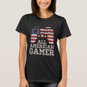4th July All American Gamer Patriot Men Boys Kids T-Shirt