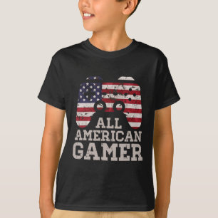 4th July All American Gamer Patriot Men Boys Kids T-Shirt