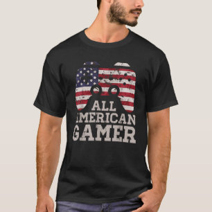 4th July All American Gamer Patriot Men Boys Kids T-Shirt
