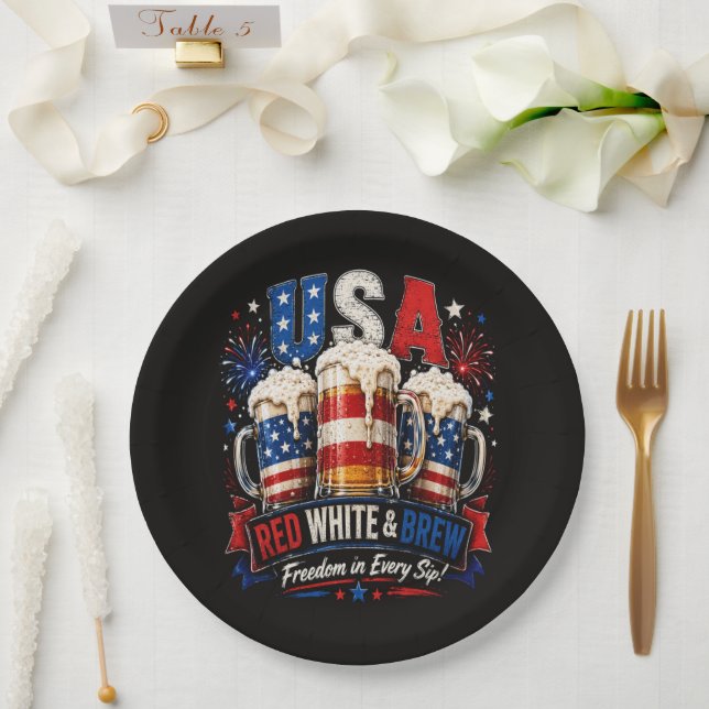 4th july america 250th paper plate (Wedding)