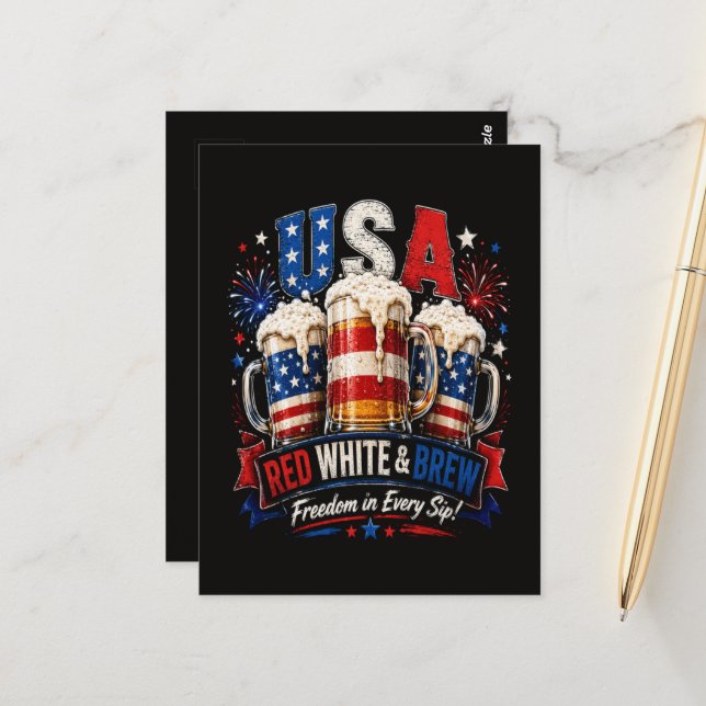 4th july america 250th postcard (Front/Back In Situ)