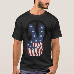4th July America Independence Day Peace Love Ameri T-Shirt