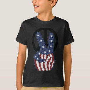 4th July America Independence Day Peace Love Ameri T-Shirt