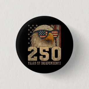 4th July American Flag Eagle Vintage 250 Years 177 3 Cm Round Badge