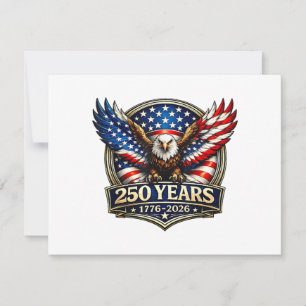 4th July American Flag Eagle Vintage 250 Years 177 Holiday Card