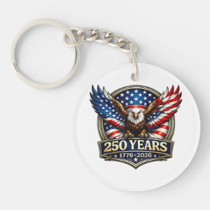4th July American Flag Eagle Vintage 250 Years 177 Key Ring