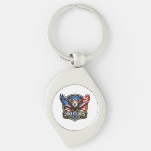 4th July American Flag Eagle Vintage 250 Years 177 Key Ring