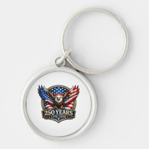 4th July American Flag Eagle Vintage 250 Years 177 Key Ring