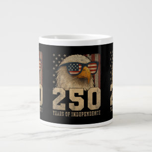 4th July American Flag Eagle Vintage 250 Years 177 Large Coffee Mug