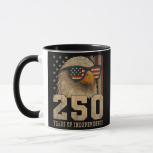 4th July American Flag Eagle Vintage 250 Years 177 Mug