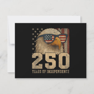 4th July American Flag Eagle Vintage 250 Years 177 Thank You Card