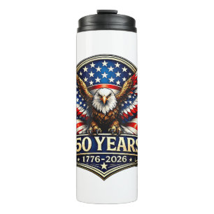 4th July American Flag Eagle Vintage 250 Years 177 Thermal Tumbler