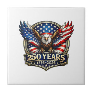 4th July American Flag Eagle Vintage 250 Years 177 Tile