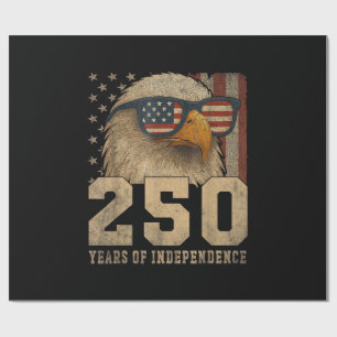 4th July American Flag Eagle Vintage 250 Years 177 Wrapping Paper