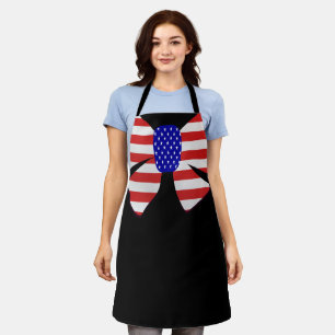 4th July Apparel America USA Flag Patriotic ribbon Apron