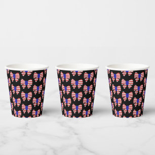 4th July Apparel America USA Flag Patriotic ribbon Paper Cups
