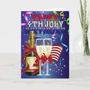 4th July Birthday - Birthday On The Fourth Of July Card