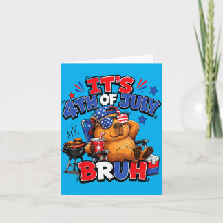 4th July Bro Boys N 4th July Capybara Chilling Card