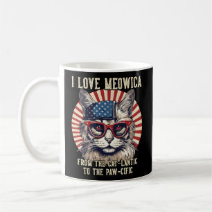 4Th July Cat I Love Meowica Patriotic Cat Coffee Mug