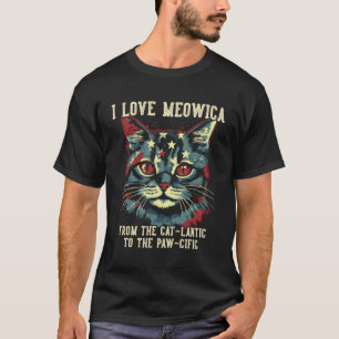 4Th July Cat Lover I Love Meowica Patriotic Cat Wo T-Shirt
