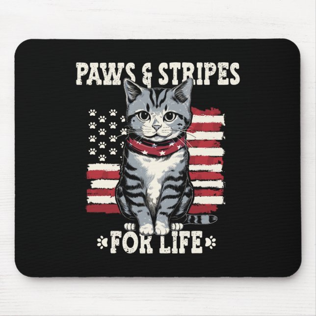 4th July Cat Lover  Mouse Mat (Front)