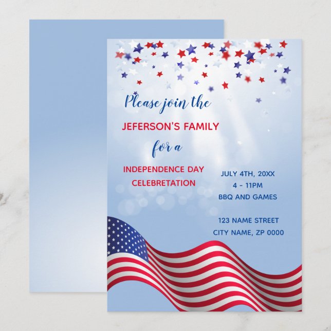 4th July Celebration Invitation (Front/Back)