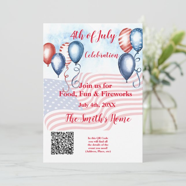 4th July Celebration Invitation (Standing Front)