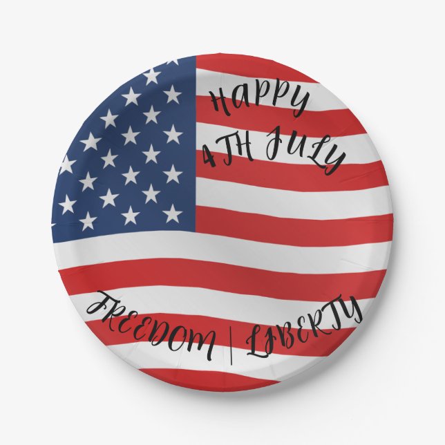 4th July celebration paper party plates (Front)