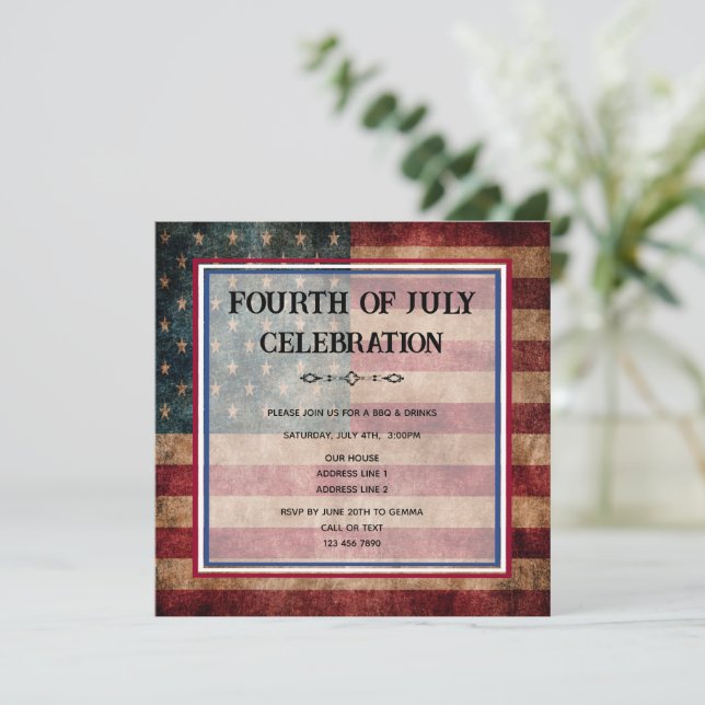 4TH July Celebration Party Invitation (Standing Front)