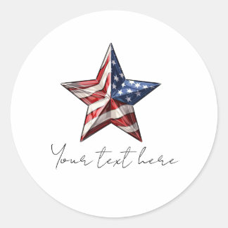 4th July Classic Round Sticker
