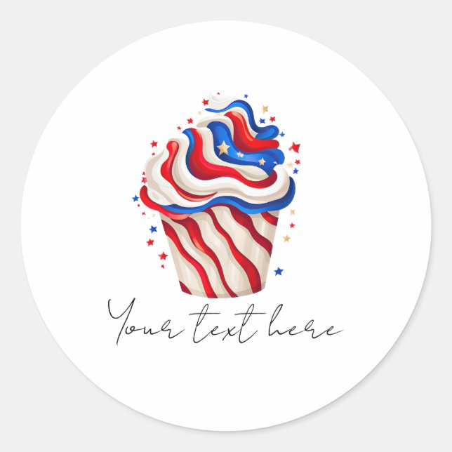 4th July Classic Round Sticker (Front)