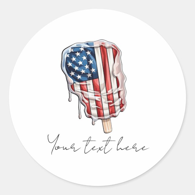 4th July Classic Round Sticker  (Front)