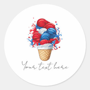 4th July Classic Round Sticker