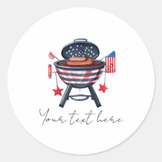 4th July Classic Round Sticker