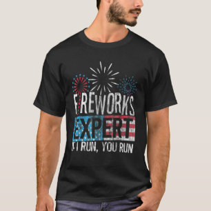 4th July Firework Expert Run Vintage Patriotic T-Shirt