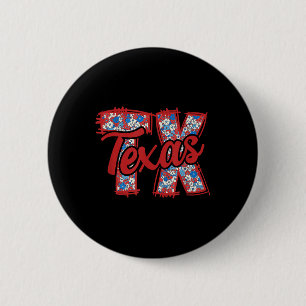 4th July Floral Coquette Texas Trendy Girly Coquet 6 Cm Round Badge