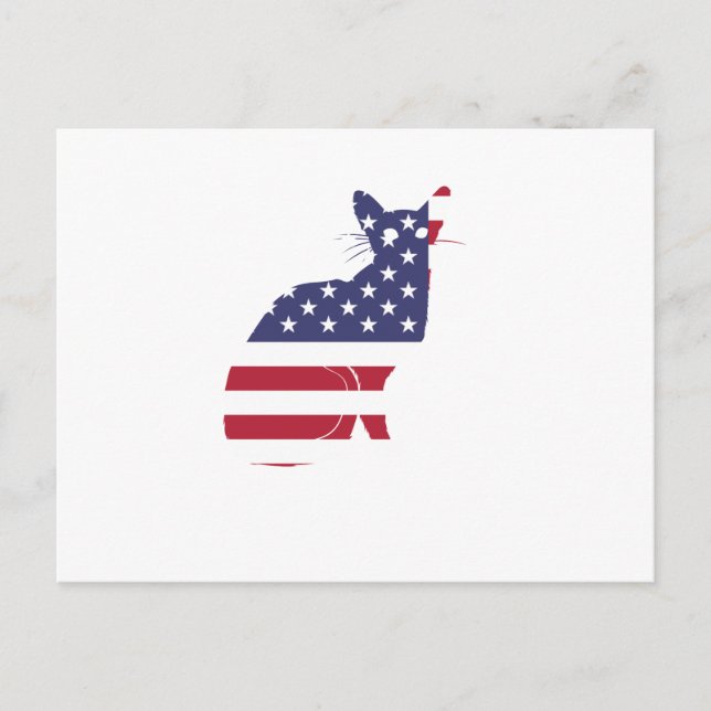 4th July Fourth Of July Cat Independence Day Postcard (Front)