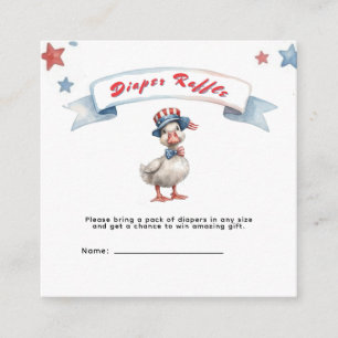 4th July Goose Baby Shower Diaper Raffle Enclosure Card