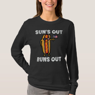 4th July Hotdog US Flag Suns Out Funny America Wom T-Shirt