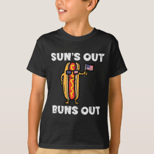 4th July Hotdog Us Flag Suns Out Funny America Wom T-Shirt