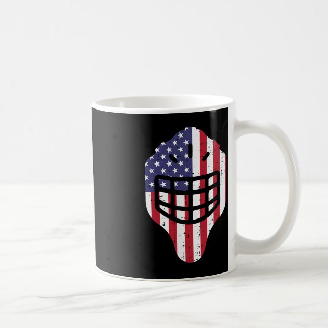 4th July Ice Hockey Helmet America Flag America Bo Coffee Mug (Right)