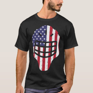 4th July Ice Hockey Helmet America Flag America Bo T-Shirt