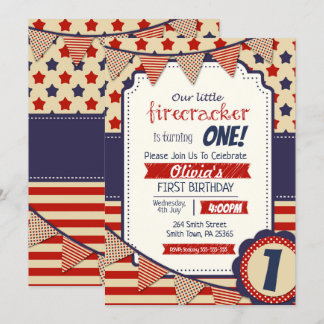 4th July / Independence Any Age Themed Invitation